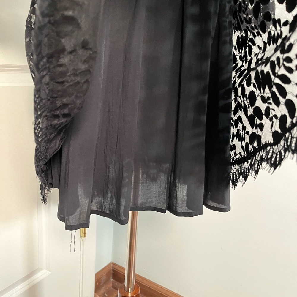 Free People Black Floral Lace Mesh Dress size 6 - Picture 7 of 9
